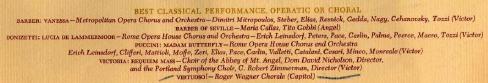 1st Grammy - best classical performance, operatic or choral